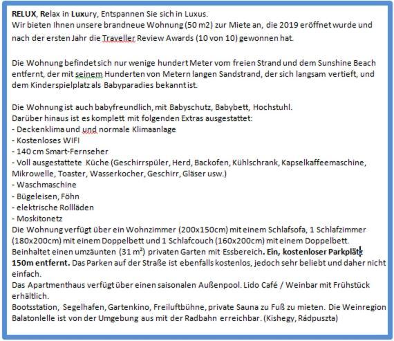 Lido Riviera, Relux Apartman Balatonlelle Exteriör bild